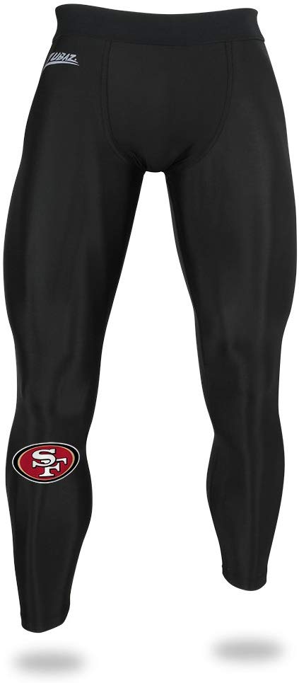 Zubaz NFL Men's San Francisco 49ers Active Performance Compression Black Leggings