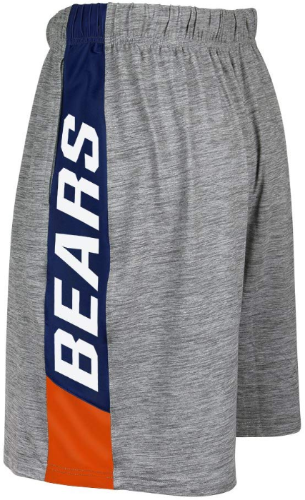 Zubaz NFL Football Men's Chicago Bears Tonal Gray Space Dye W/Solid Stripe Shorts