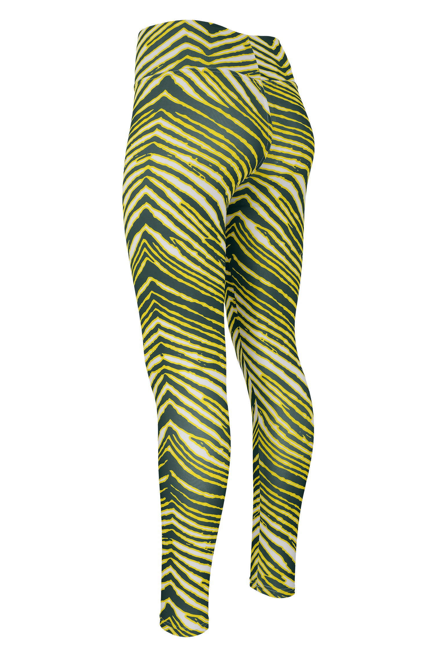 Zubaz NFL Women's Basic Zebra Print Legging, Green Bay Packers