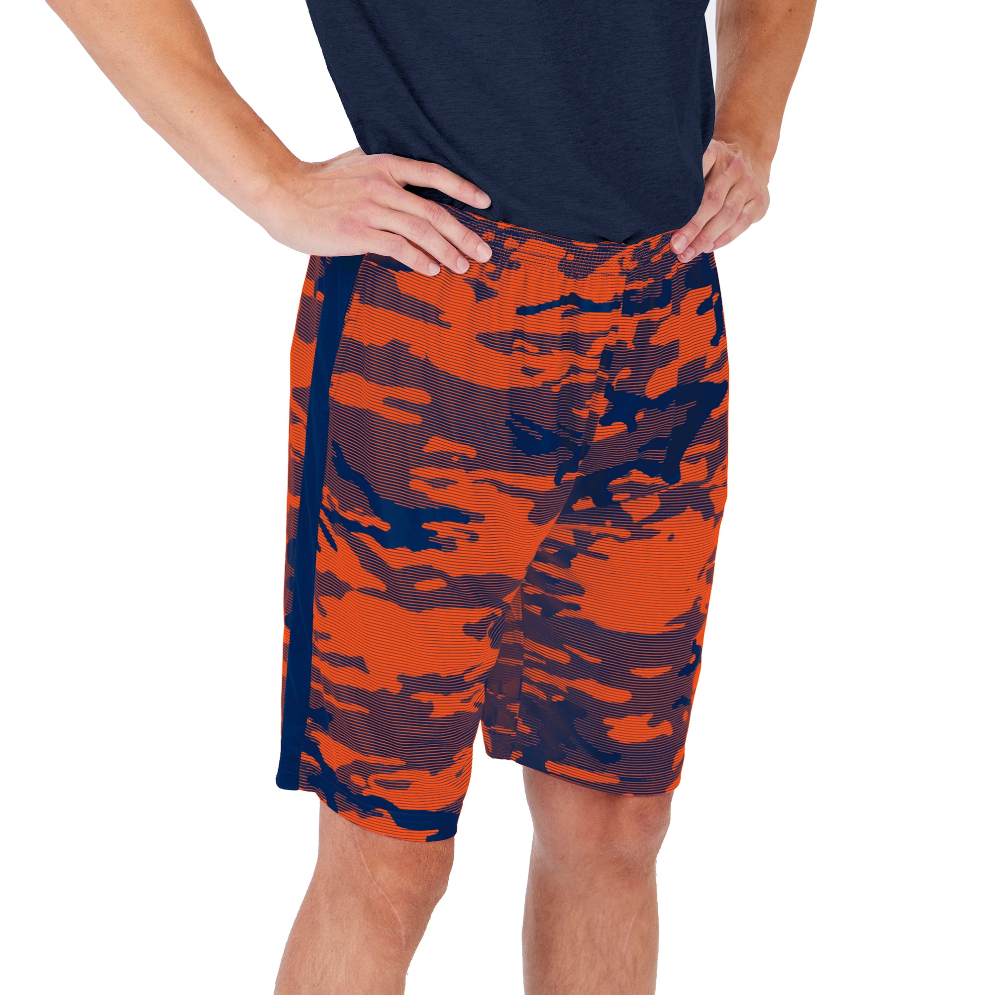 Zubaz Men's NFL Chicago Bears Lightweight Camo Lines Shorts with Logo