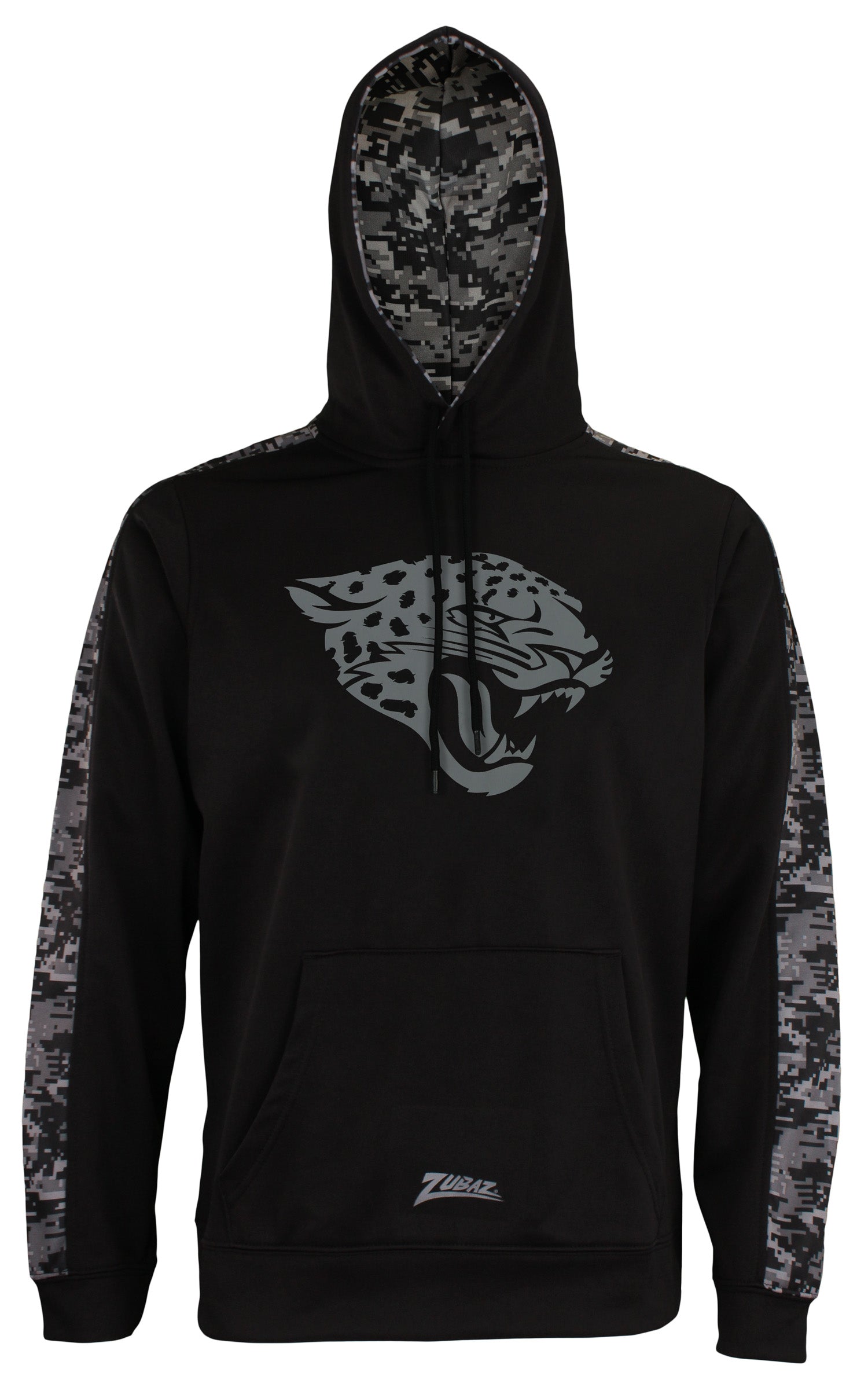 Zubaz NFL Men's Jacksonville Jaguars Black Digi Camo Pullover Hoodie, Black