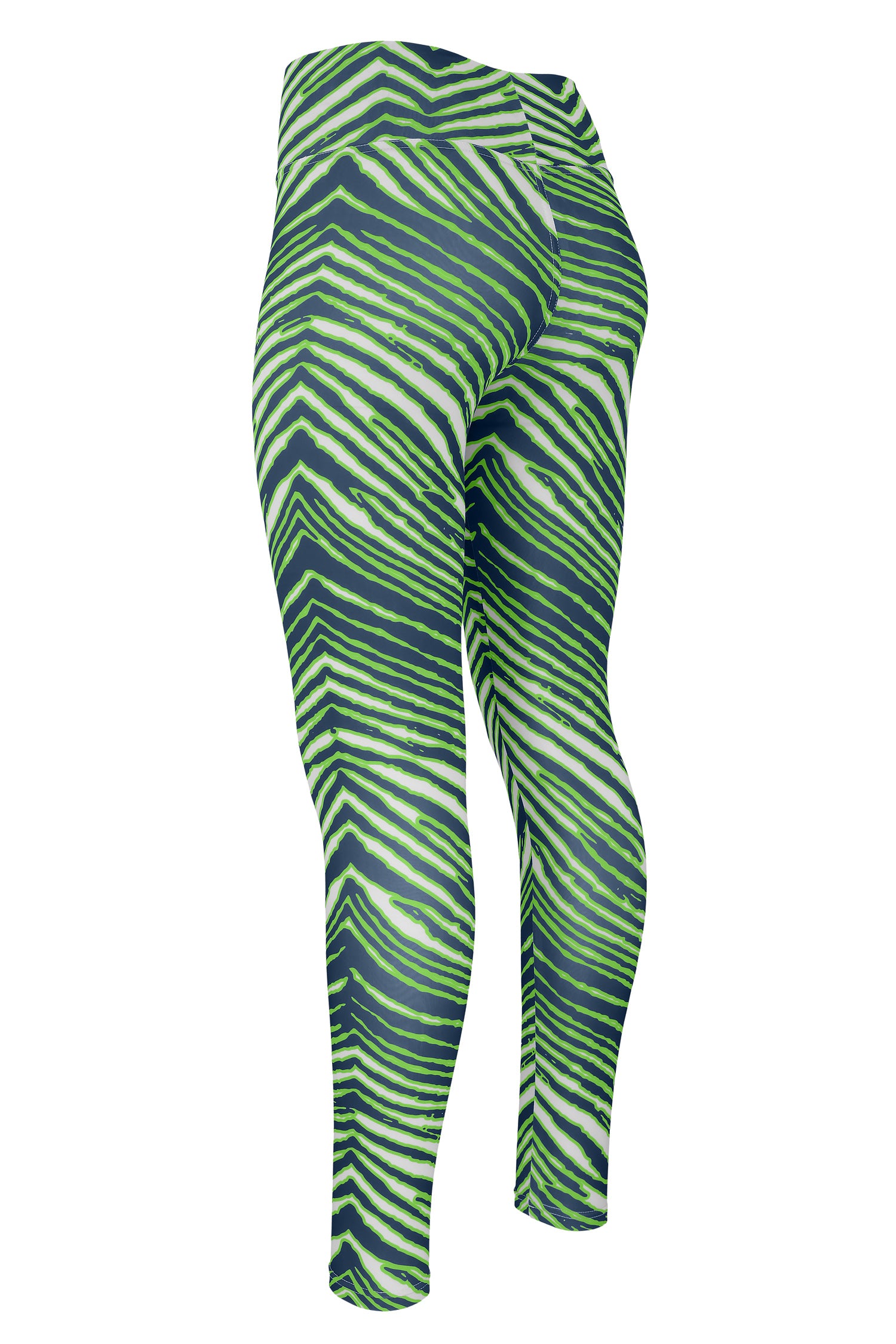 Zubaz NFL Women's Basic Zebra Print Legging, Seattle Seahawks