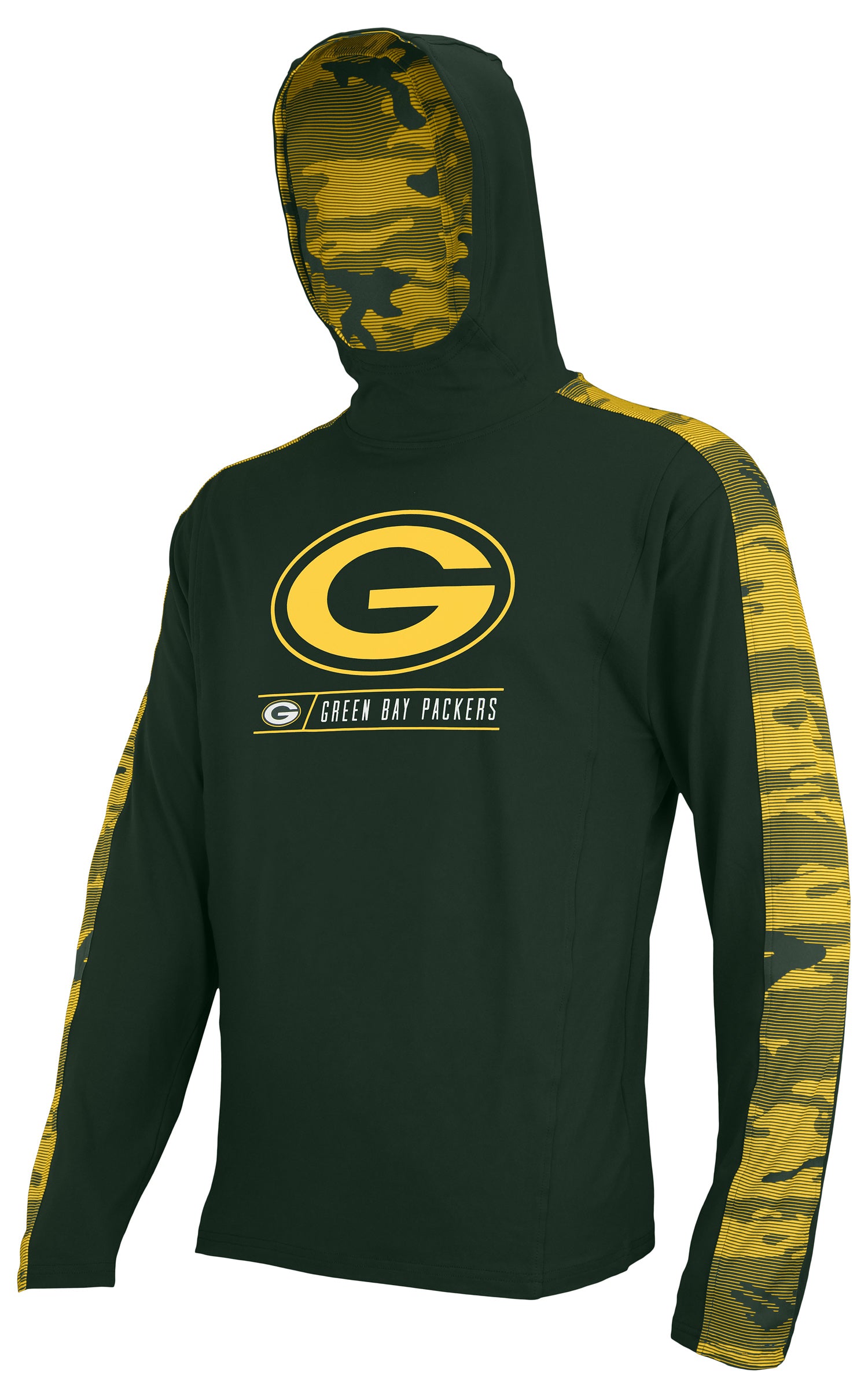 Zubaz NFL Men's Green Bay Packers Elevated Lightweight Hoodie W/ Camo Accents