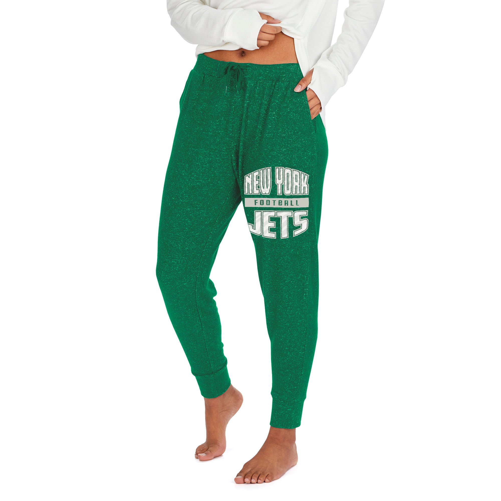 Zubaz New York Jets NFL Women's Marled Lightweight Jogger Pant