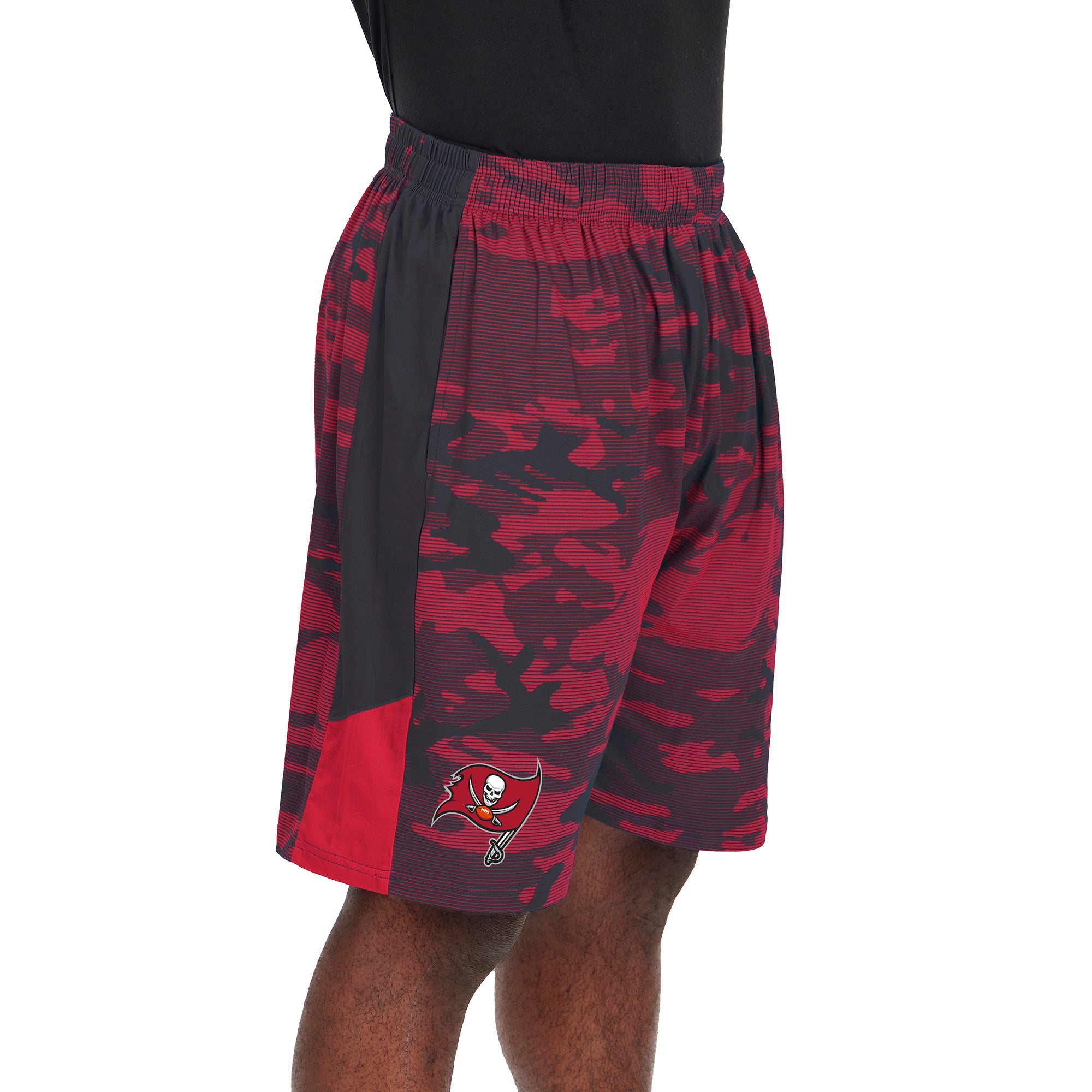 Zubaz Men's NFL Tampa Bay Buccaneers Lightweight Shorts with Camo Lines