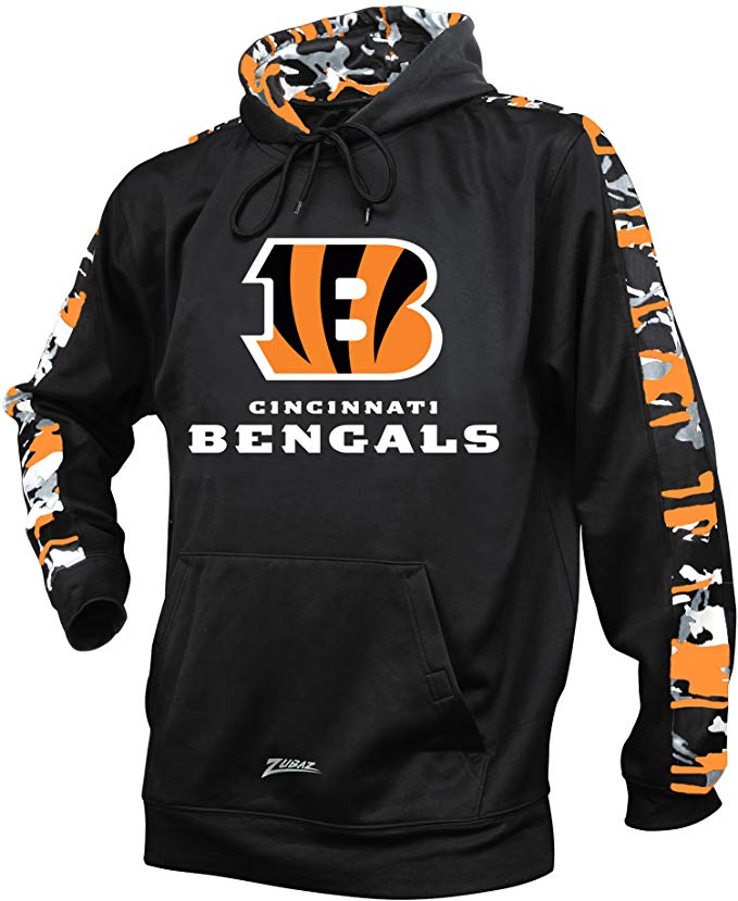 Zubaz NFL Men's Cincinnati Bengals Pullover Hoodie with Camo Print