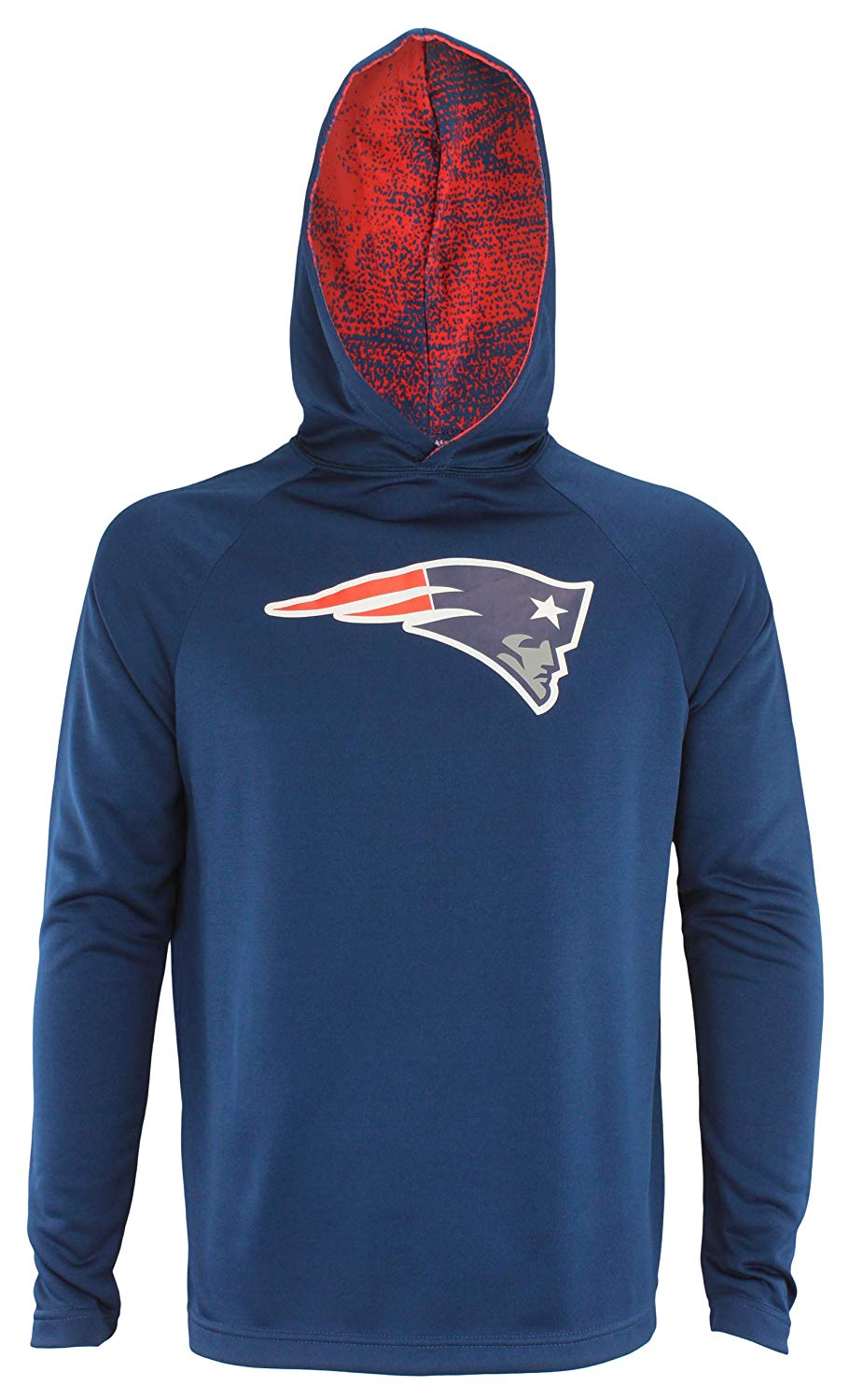 Zubaz NFL New England Patriots Men's Lightweight Performance French Terry Hoodie