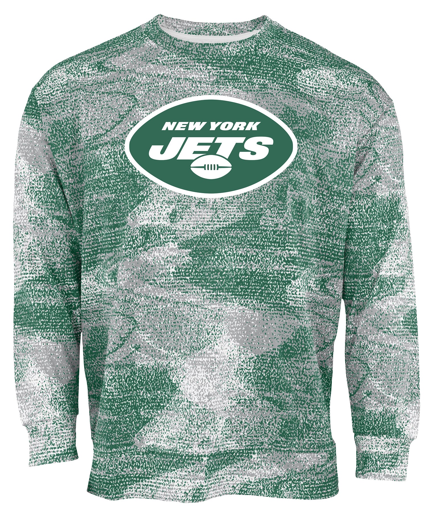 Zubaz NFL Men's Team Logo Static Crew Neck Sweatshirt New York Jets