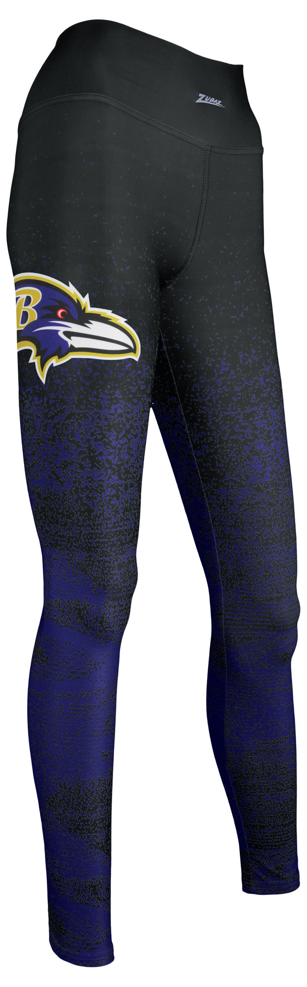 Zubaz NFL Women's BALTIMORE RAVENS BLACK/ORCHID STATIC FADE LEGGING