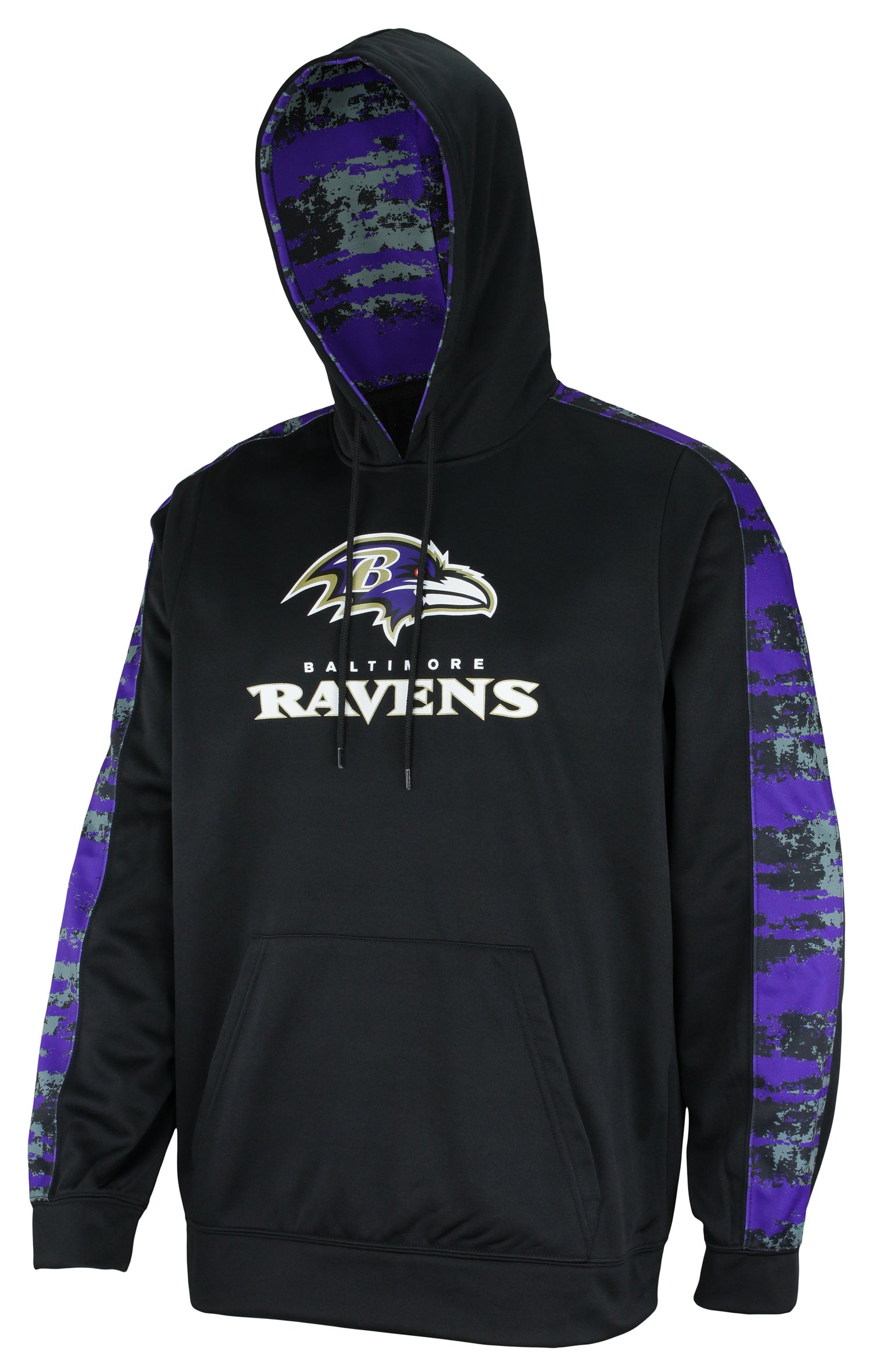 Zubaz NFL Men's Baltimore Ravens Performance Hoodie w/ Oxide Sleeves