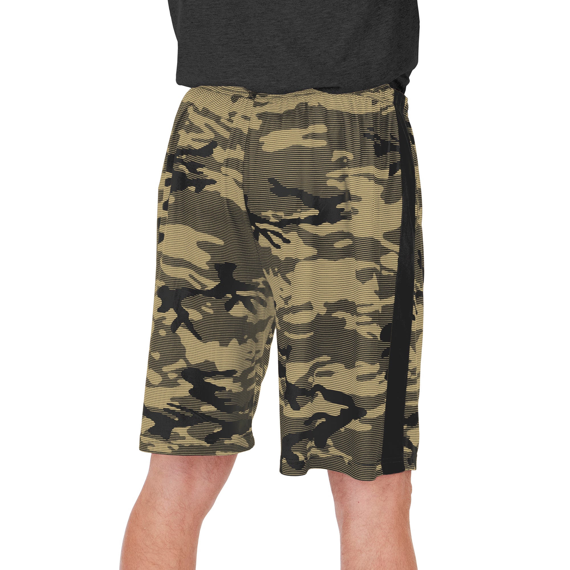 Zubaz Men's NFL New Orleans Saints Lightweight Camo Lines Shorts with Logo