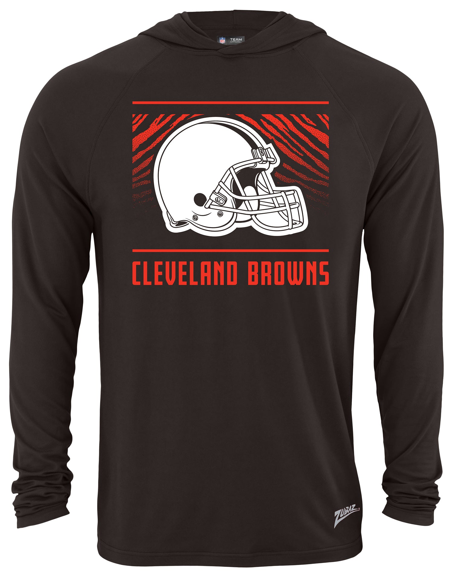 Zubaz NFL Men's Light Weight Team Color Hoodie, Alternate Tunnel Logo, Cleveland Browns