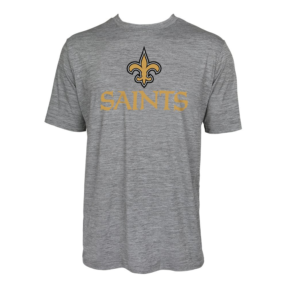 Zubaz NFL Men's New Orleans Saints Team Name and Logo Wordmark Tee