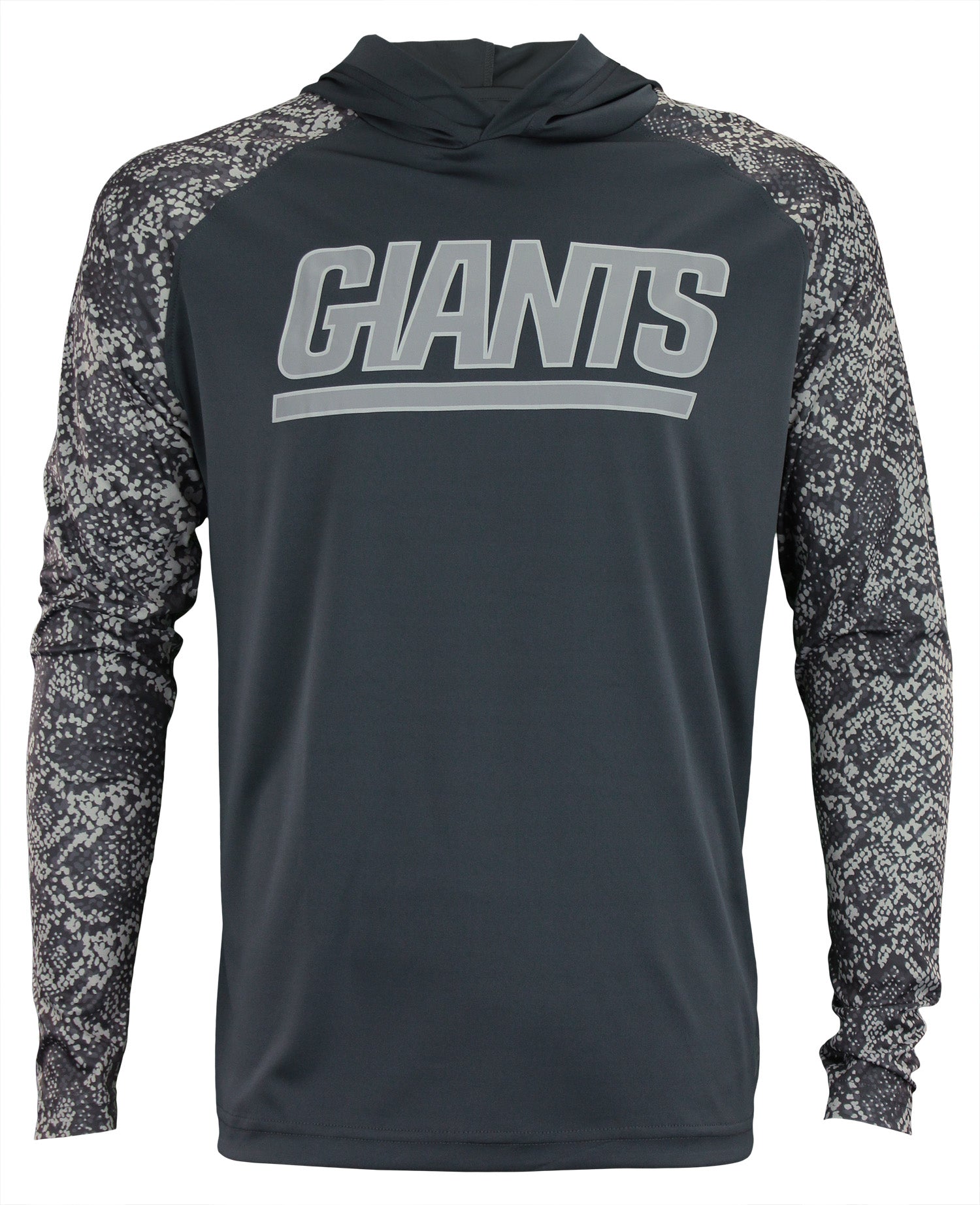 Zubaz NFL Men's New York Giants Gray Post Light Weight Hoodie