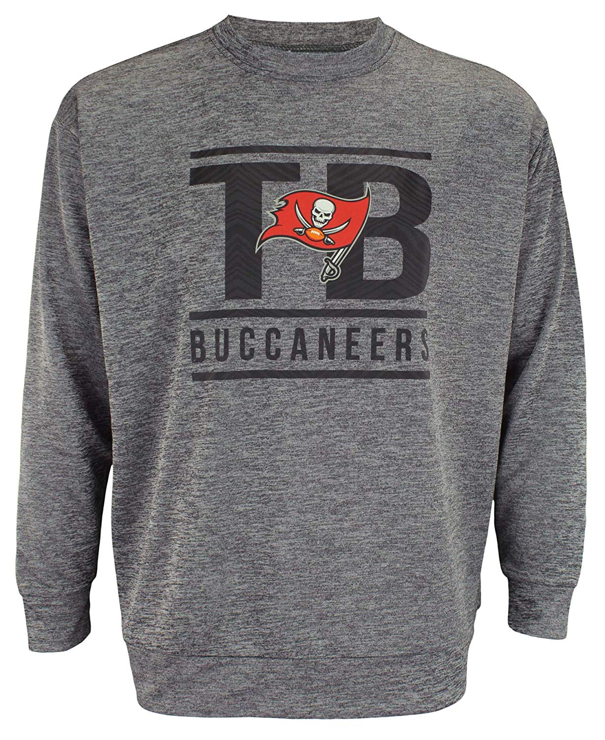 Zubaz NFL Tampa Bay Buccaneers Men's Lightweight French Terry Crew Neck Sweatshirt