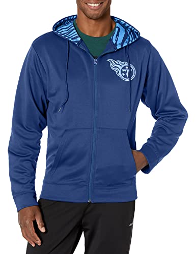 Zubaz NFL Men's Tennessee Titans Team Full Zip Up Hoodie With Zebra Accents