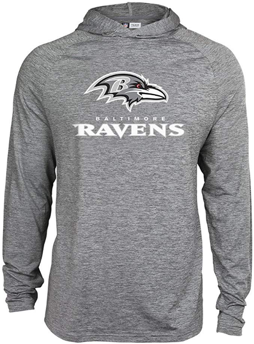Zubaz NFL Football Men's Baltimore Ravens Tonal Gray Lightweight Hoodie