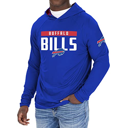 Zubaz NFL Men's Buffalo Bills Solid Team Hoodie With Camo Lined Hood