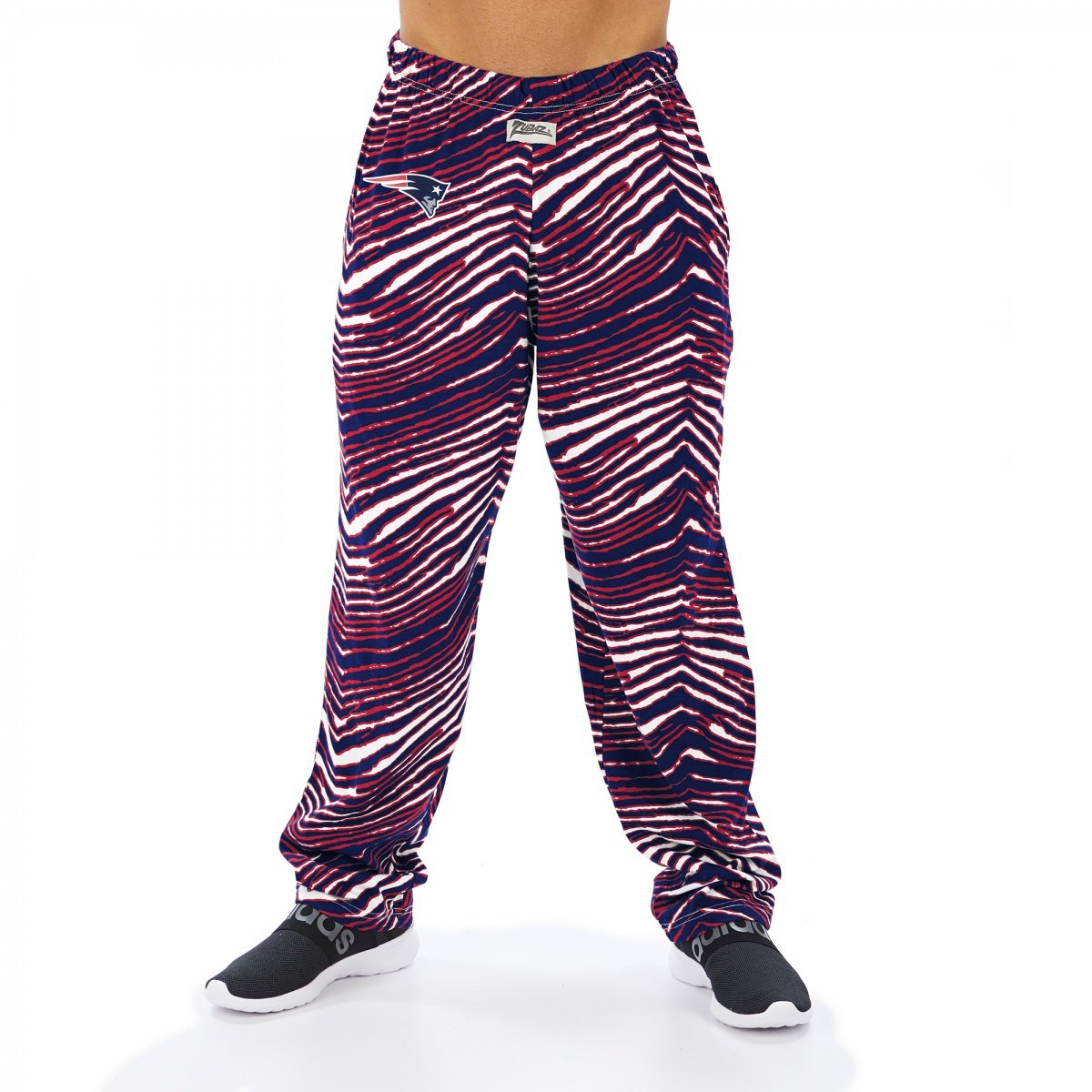 Zubaz NFL Men's New England Patriots Classic Zebra Print Team Logo Pants