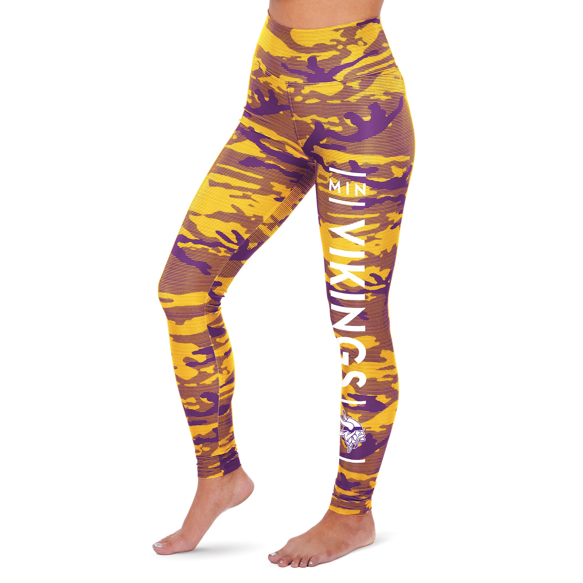 Zubaz NFL Women's Minnesota Vikings Marled Camo Lines Leggings