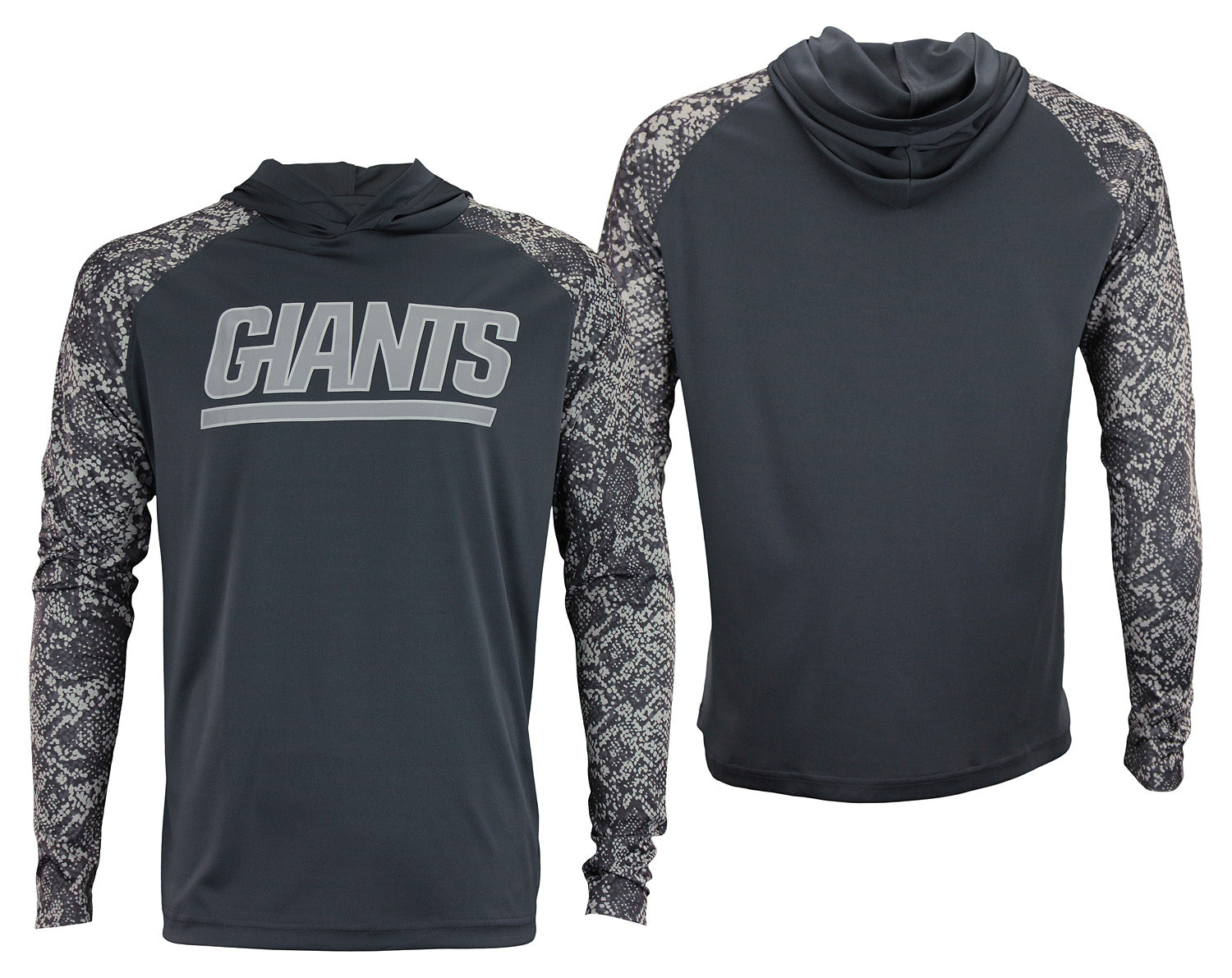 Zubaz NFL Men's New York Giants Gray Post Light Weight Hoodie