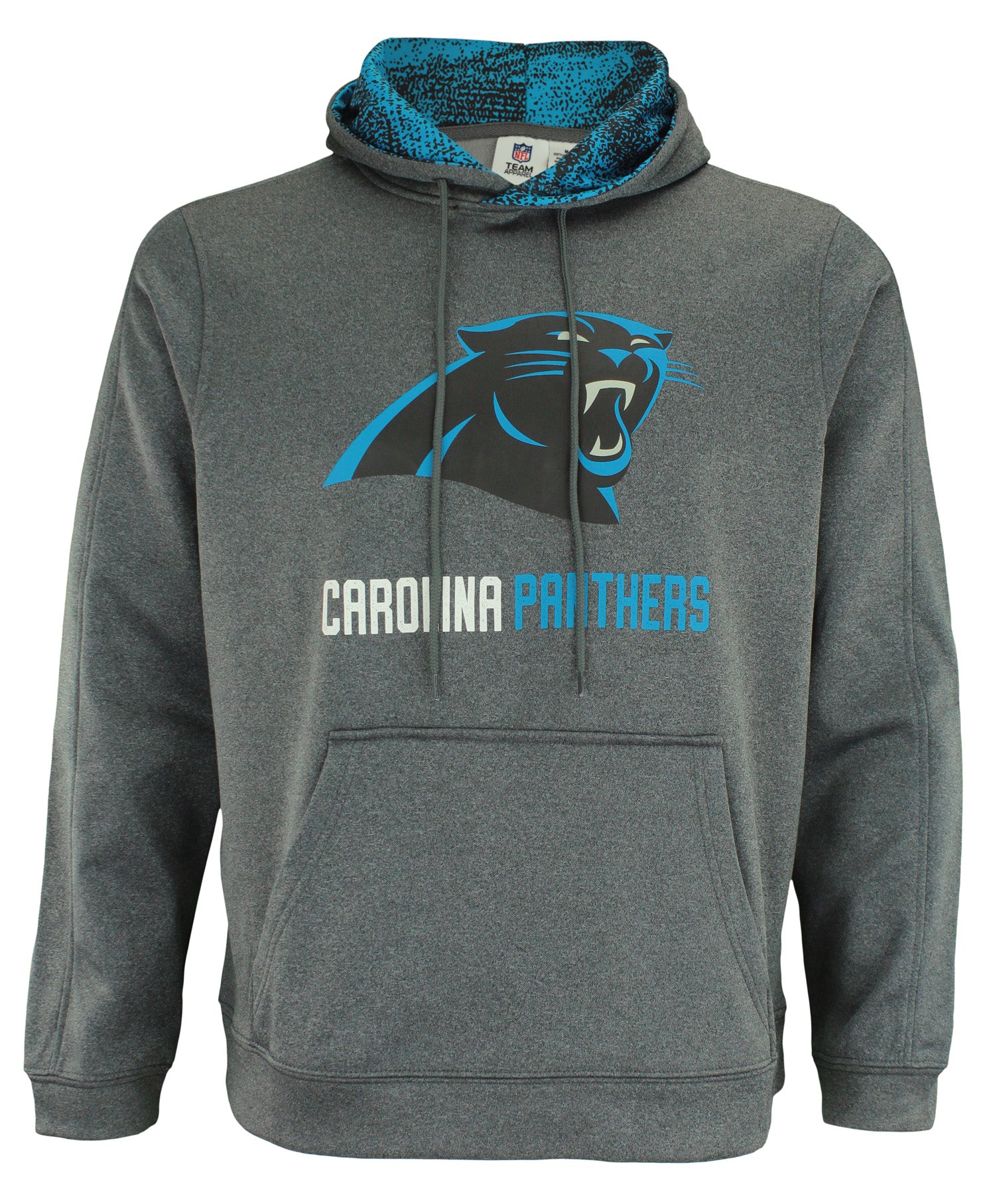 Zubaz NFL Carolina Panthers Men's Heather Grey Performance Fleece Hoodie