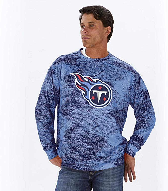 Zubaz NFL Football Men's Tennessee Titans Static Crew Neck Sweatshirt