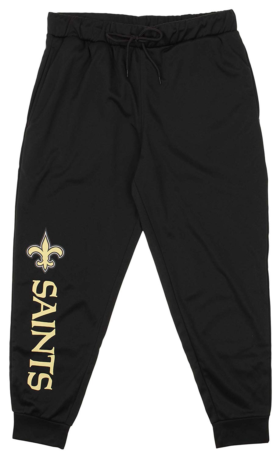 Zubaz NFL New Orleans Saints Men's Poly Fleece Jogger, Black