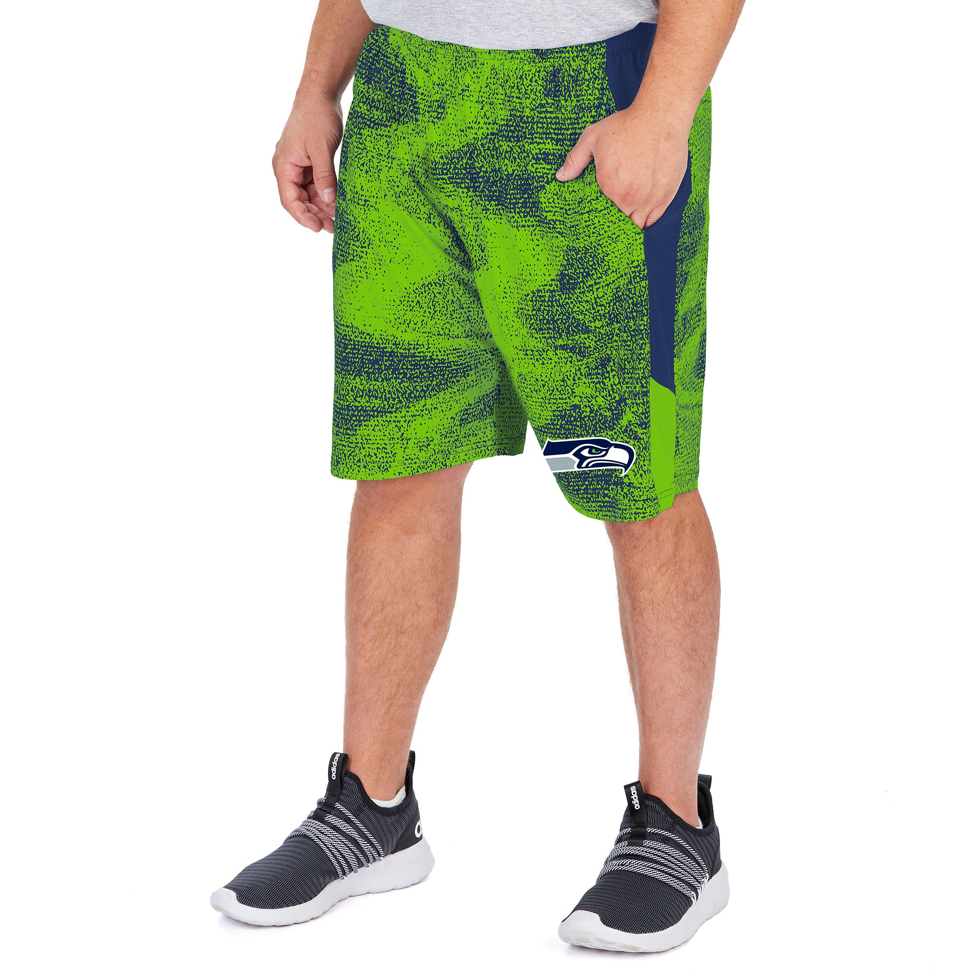 Zubaz NFL Men's Seattle Seahawks Static Shorts With Side Panels