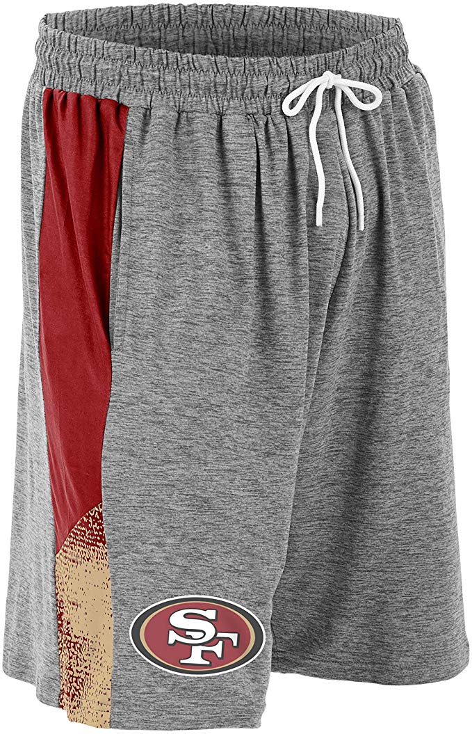 Zubaz NFL Football Mens San Francisco 49ers Gray Space Dye Shorts