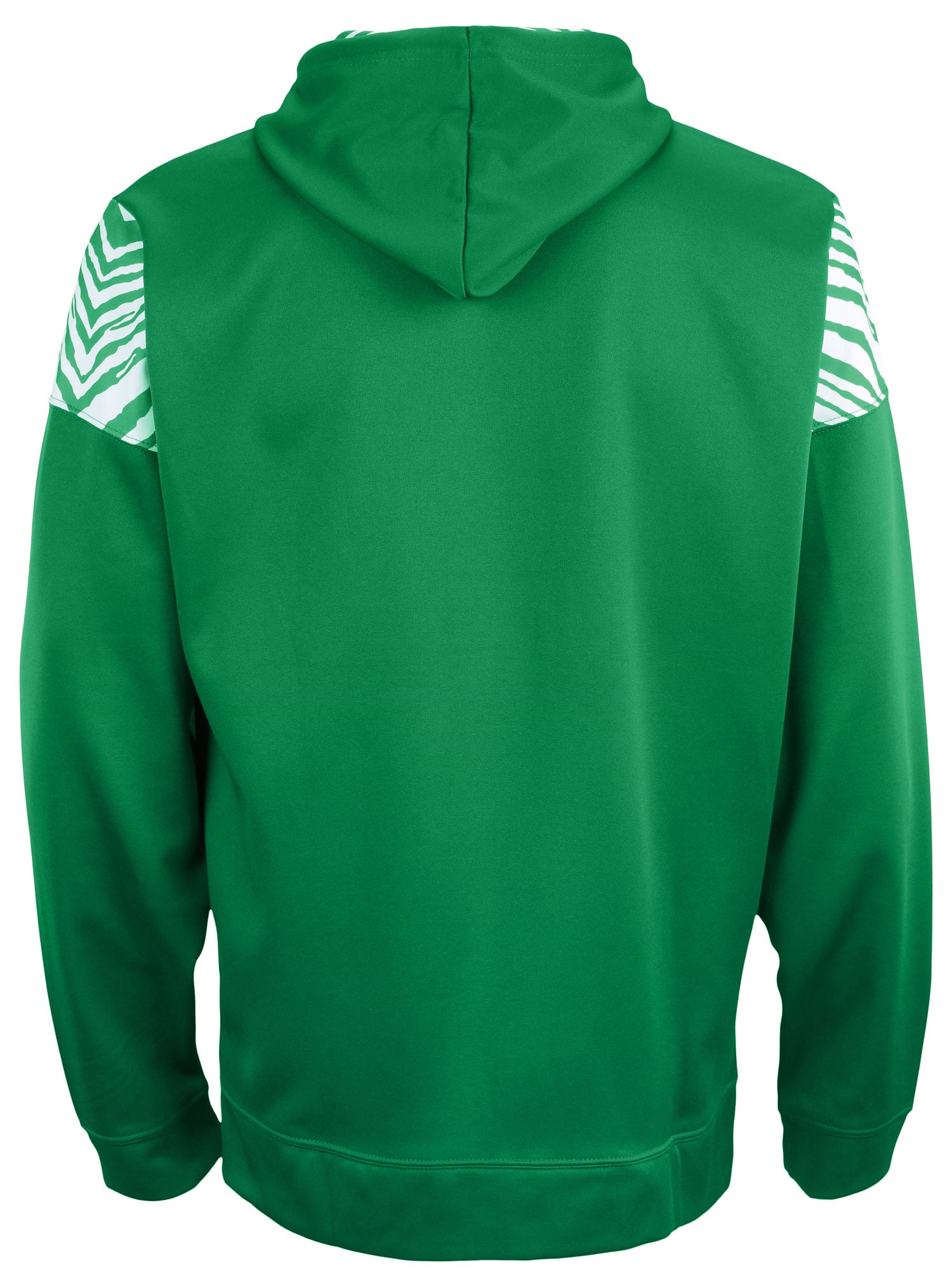 Zubaz Men's NFL Team Color Full Zip Hoodie with Primary Logo and Zebra Print Details - New York Jets