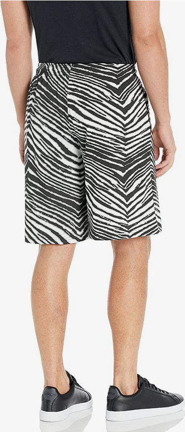 Zubaz Las Vegas Raiders NFL Men's Classic Zebra Print Shorts with Team
