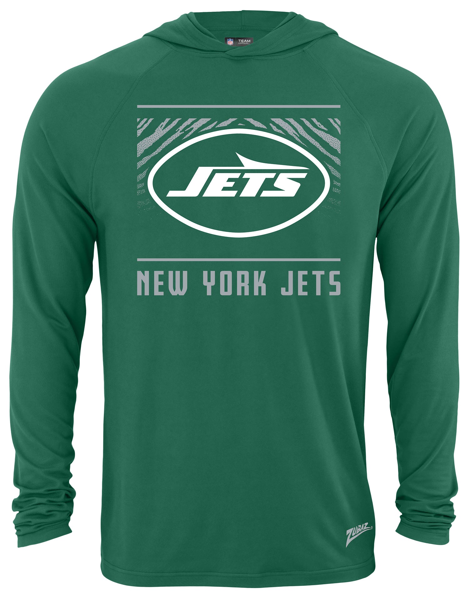 Zubaz NFL Men's Light Weight Team Color Hoodie, Alternate Tunnel Logo, New York Jets