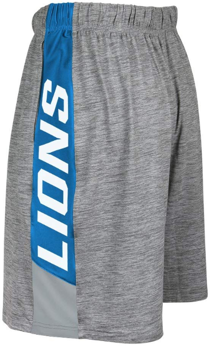 Zubaz NFL Football Men's Detroit Lions Tonal Gray Space Dye W/Solid Stripe Shorts