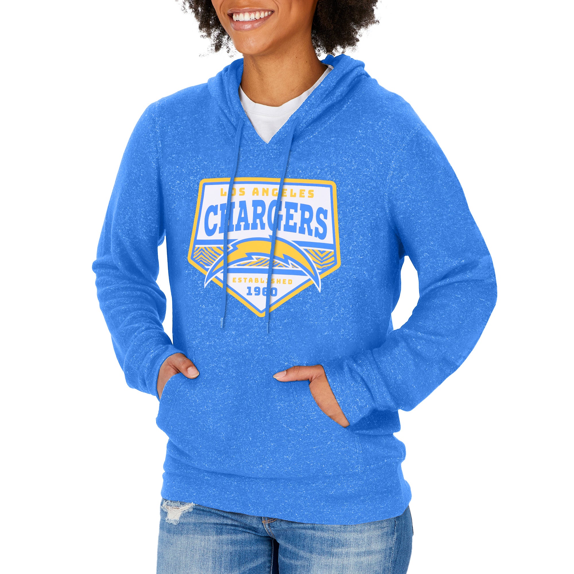 Zubaz NFL Women's Los Angeles Chargers Team Color Soft Hoodie