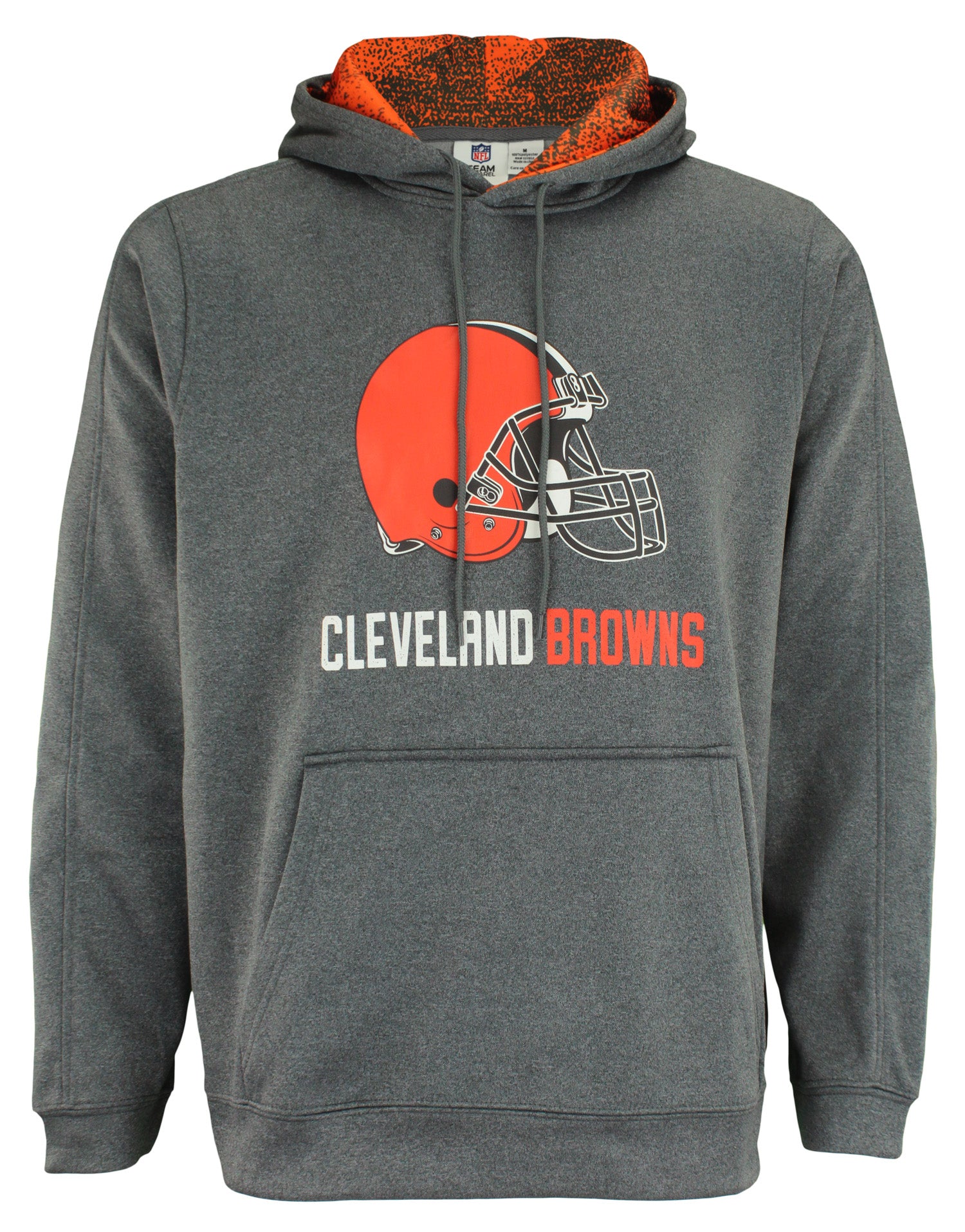 Zubaz NFL Cleveland Browns Men's Heather Grey Performance Fleece Hoodie