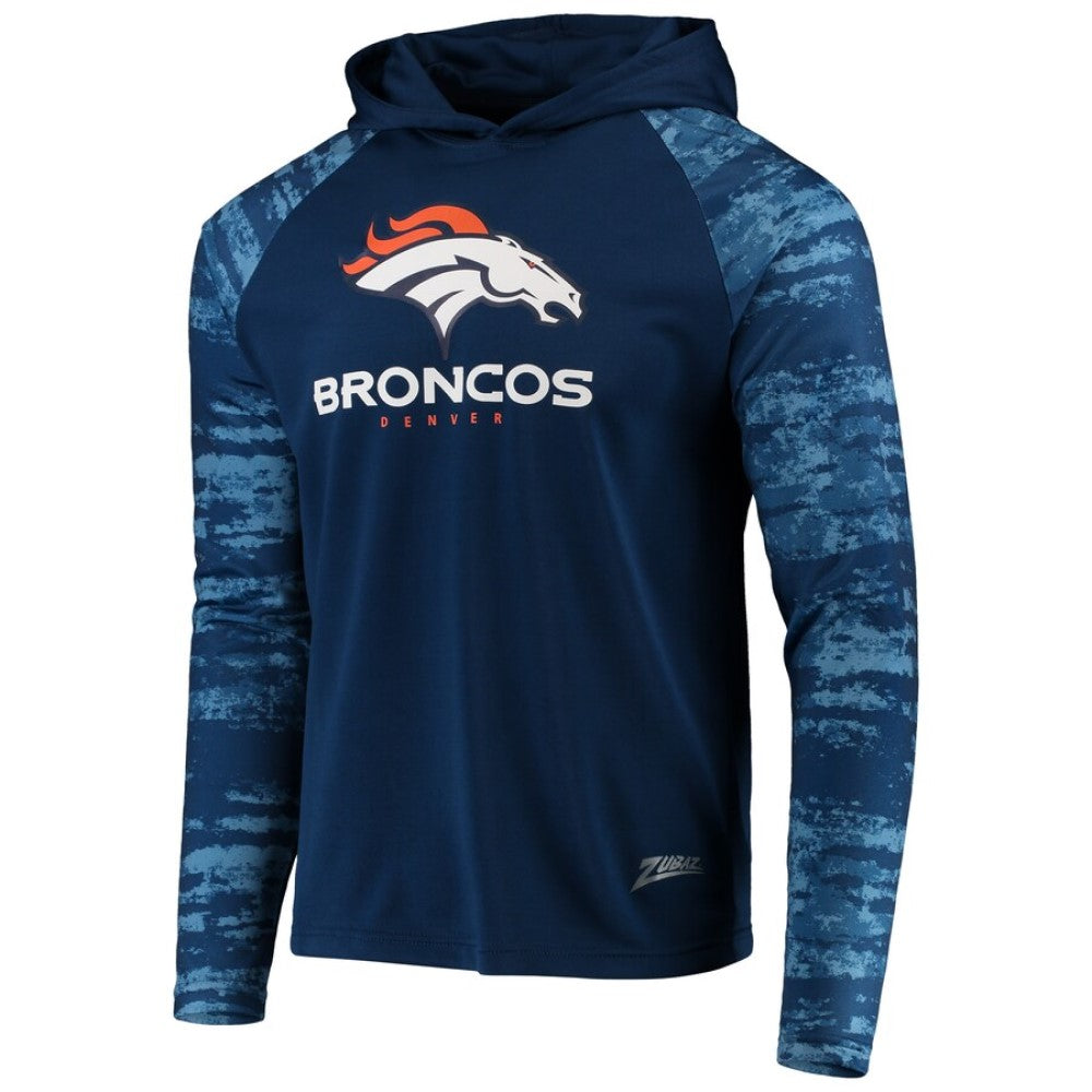 Zubaz NFL Men's Denver Broncos Oxide Raglan French Terry Pullover Hoodie