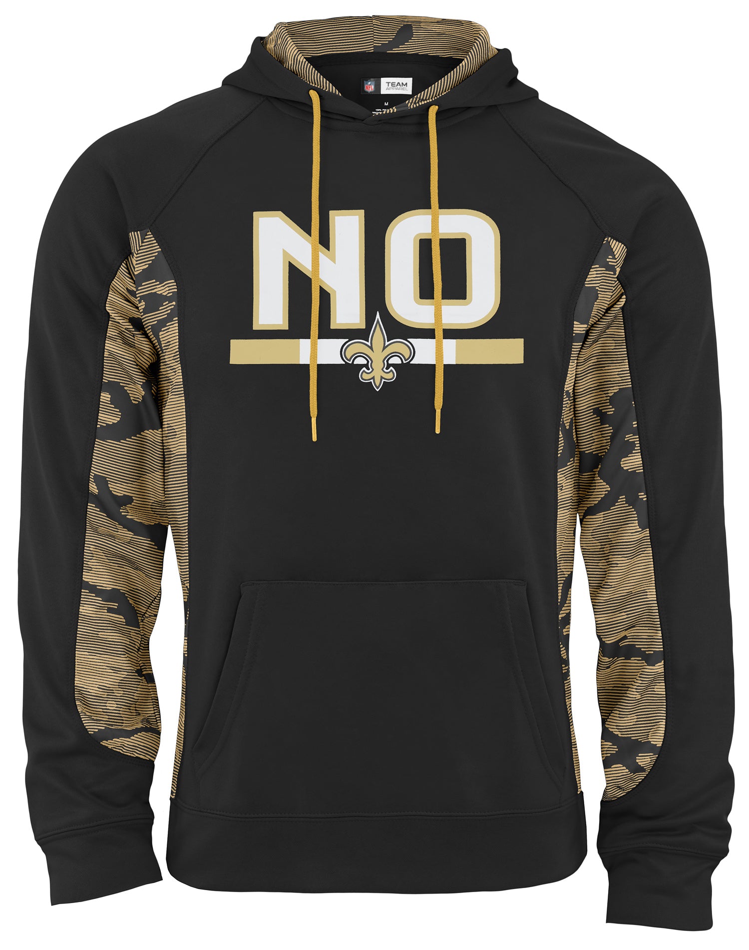 Zubaz NFL Men's Elevated Hoodie With Camo Lines, New Orleans Saints