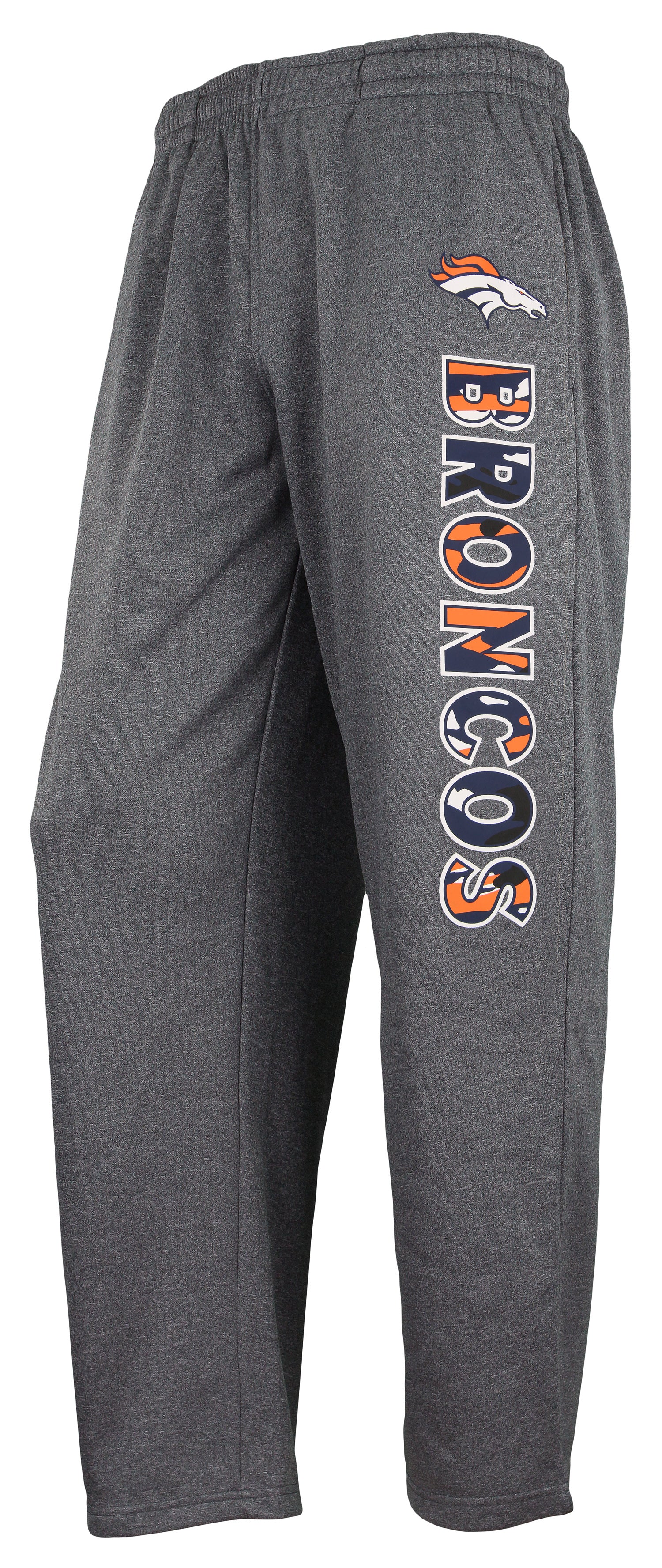 Zubaz NFL Men's Denver Broncos Poly Fleece Dark Heather Gray Sweatpants