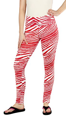 Zubaz NCAA Women's Wisconsin Badgers Team Color Tiger Print Leggings Pants