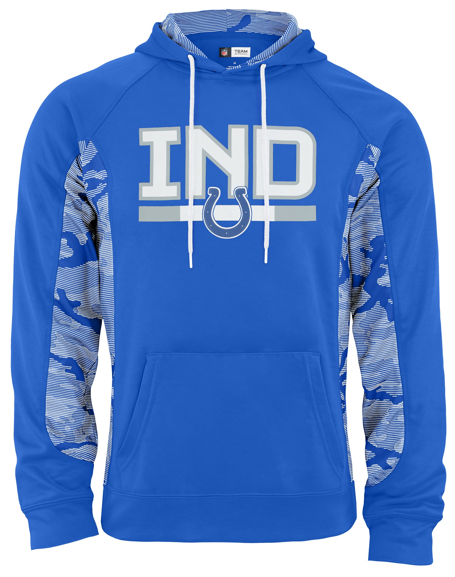 Zubaz NFL Men's Elevated Hoodie With Camo Lines, Indianapolis Colts