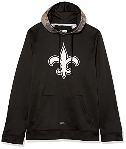 Zubaz NFL Men's New Orleans Saints Team Color Camo Back Panel Hoodie