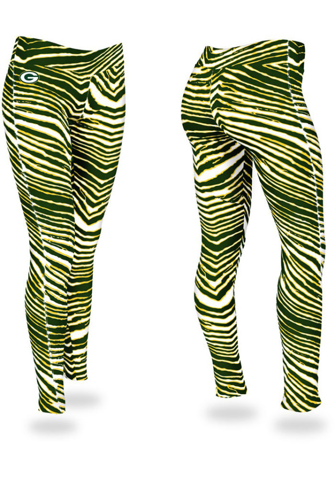 Zubaz NFL Women's Green Bay Packers Zebra Print Legging Bottoms
