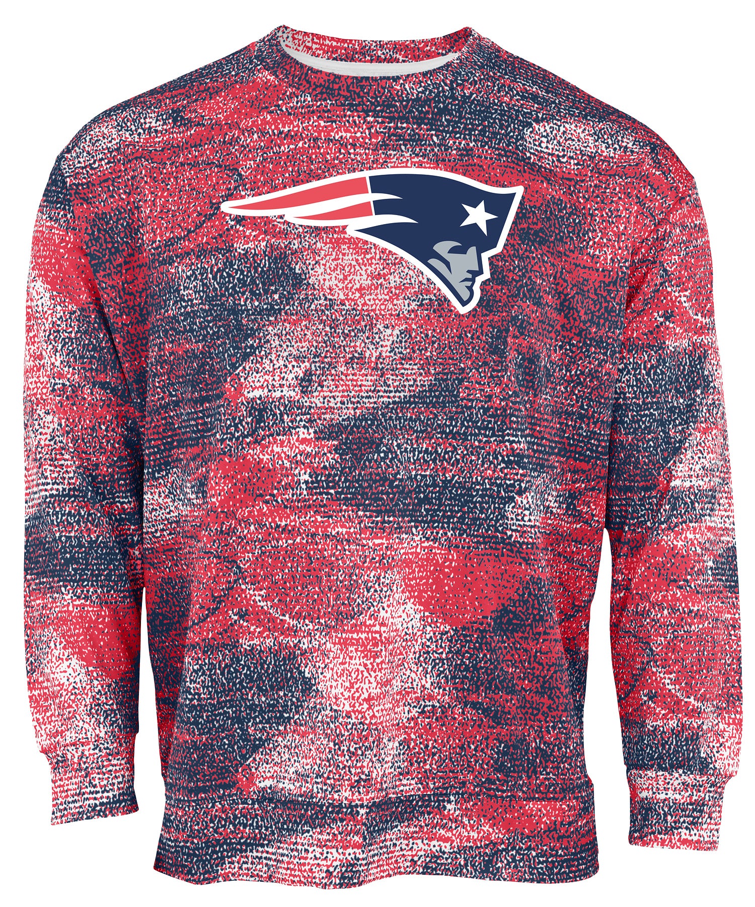 Zubaz NFL Men's Team Logo Static Crew Neck Sweatshirt New England Patriots