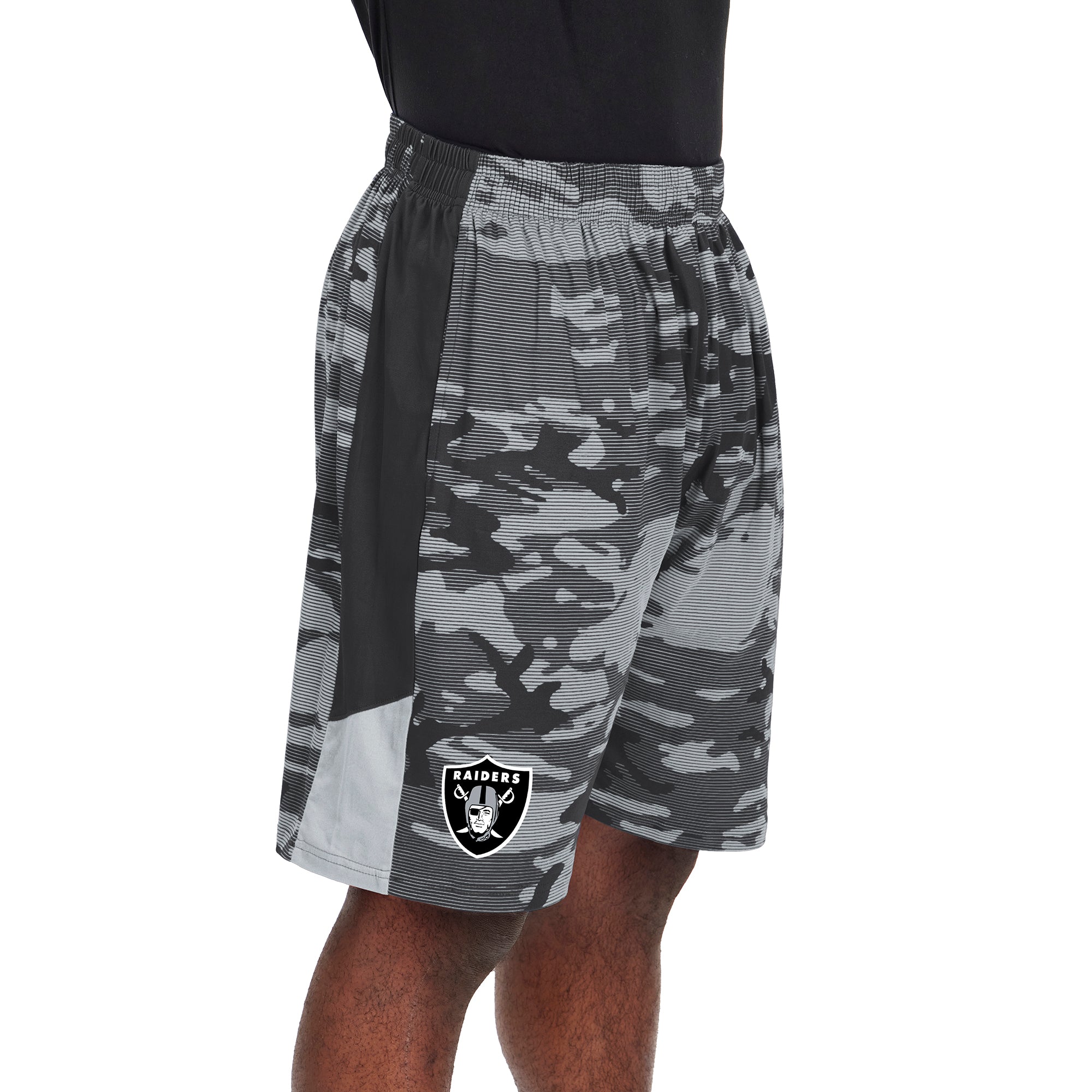 Zubaz Men's NFL Las Vegas Raiders Lightweight Shorts with Camo Lines