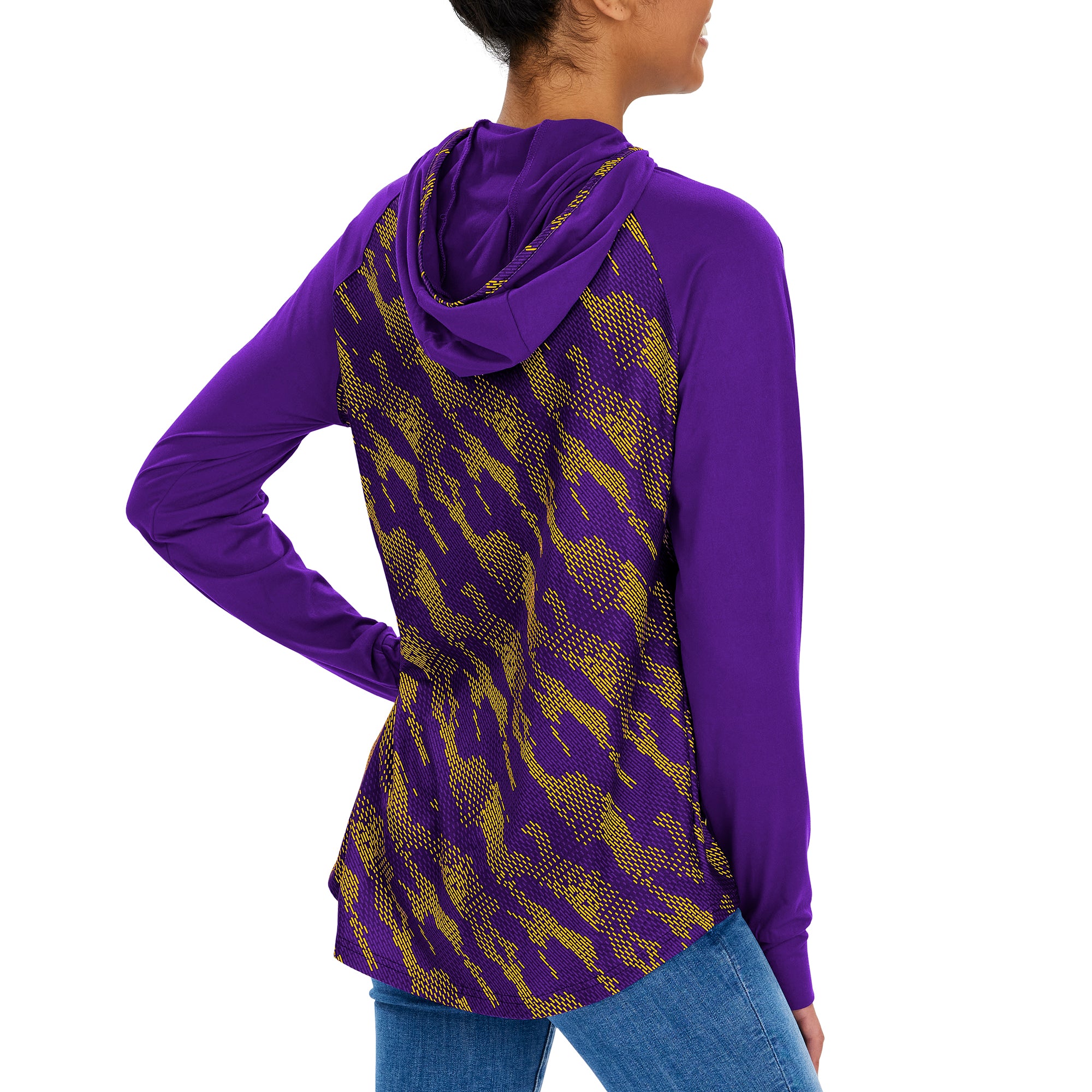 Zubaz NFL Women's Minnesota Vikings Elevated Hoodie W/ Team Color Viper Print