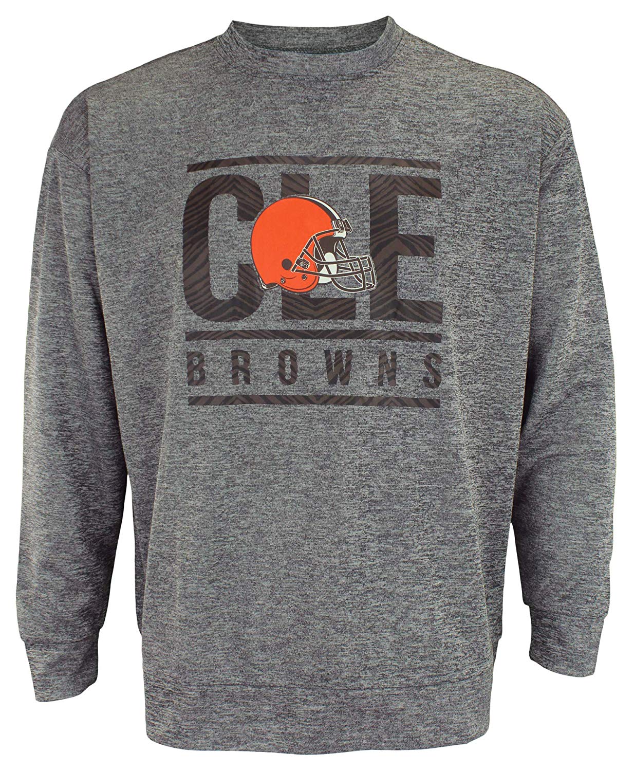 Zubaz NFL Cleveland Browns Men's Lightweight French Terry Crew Neck Sweatshirt