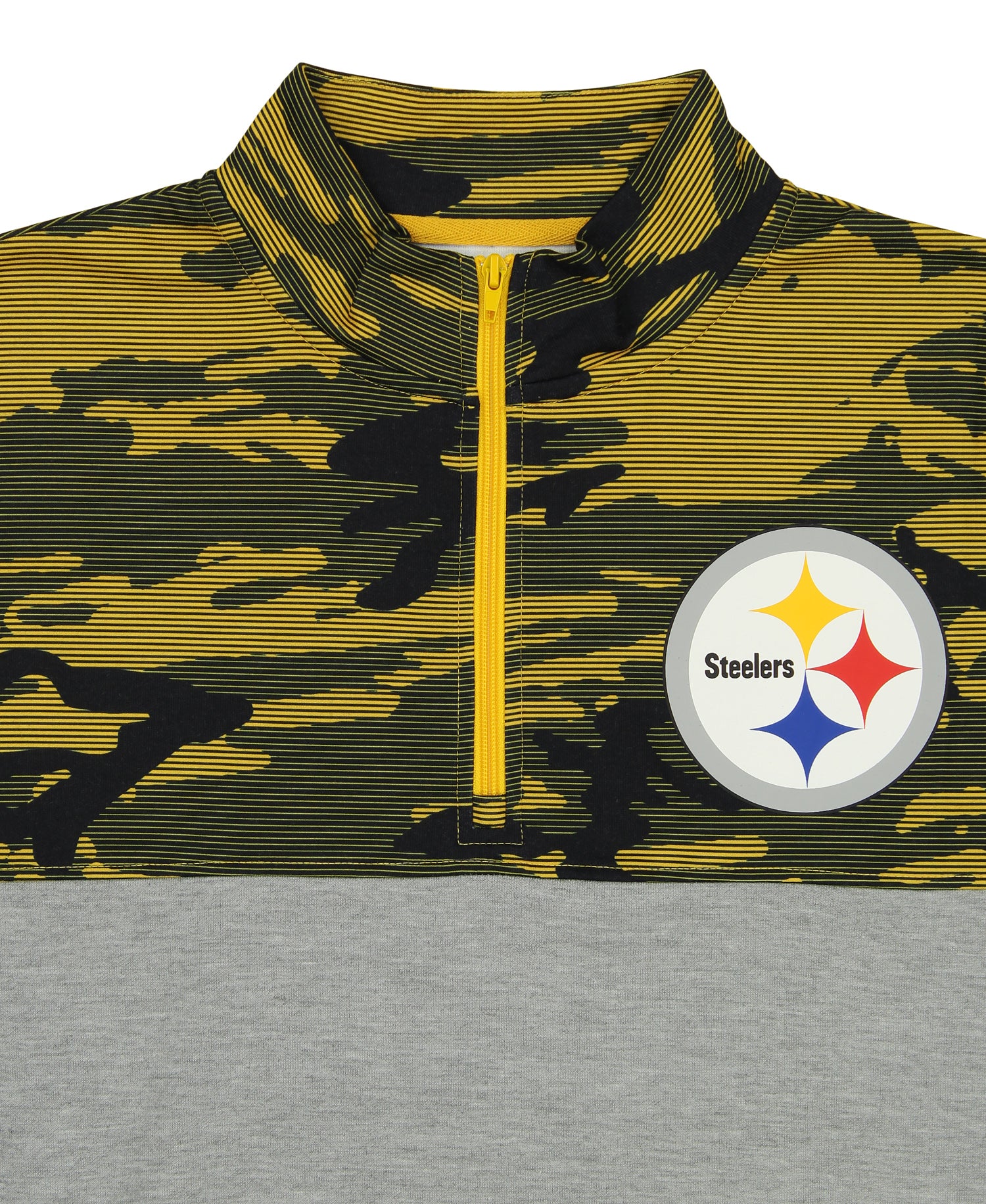 Zubaz Men's NFL Pittsburgh Steelers 1/4 Zip Fleece Pullover with Camo Lines