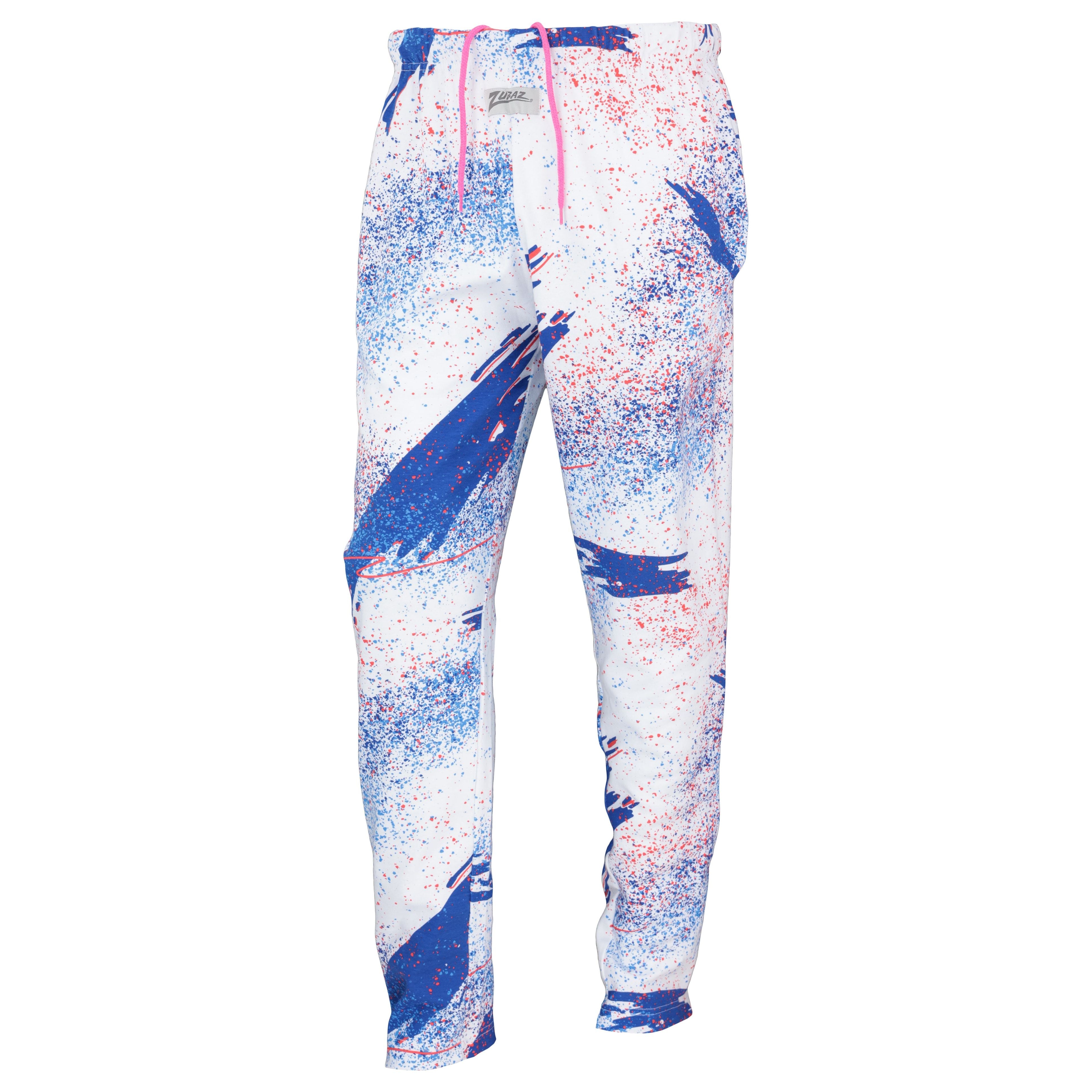 Zubaz 88 Men's The Original Pants - ROYAL/BRIGHT RED CONFETTI