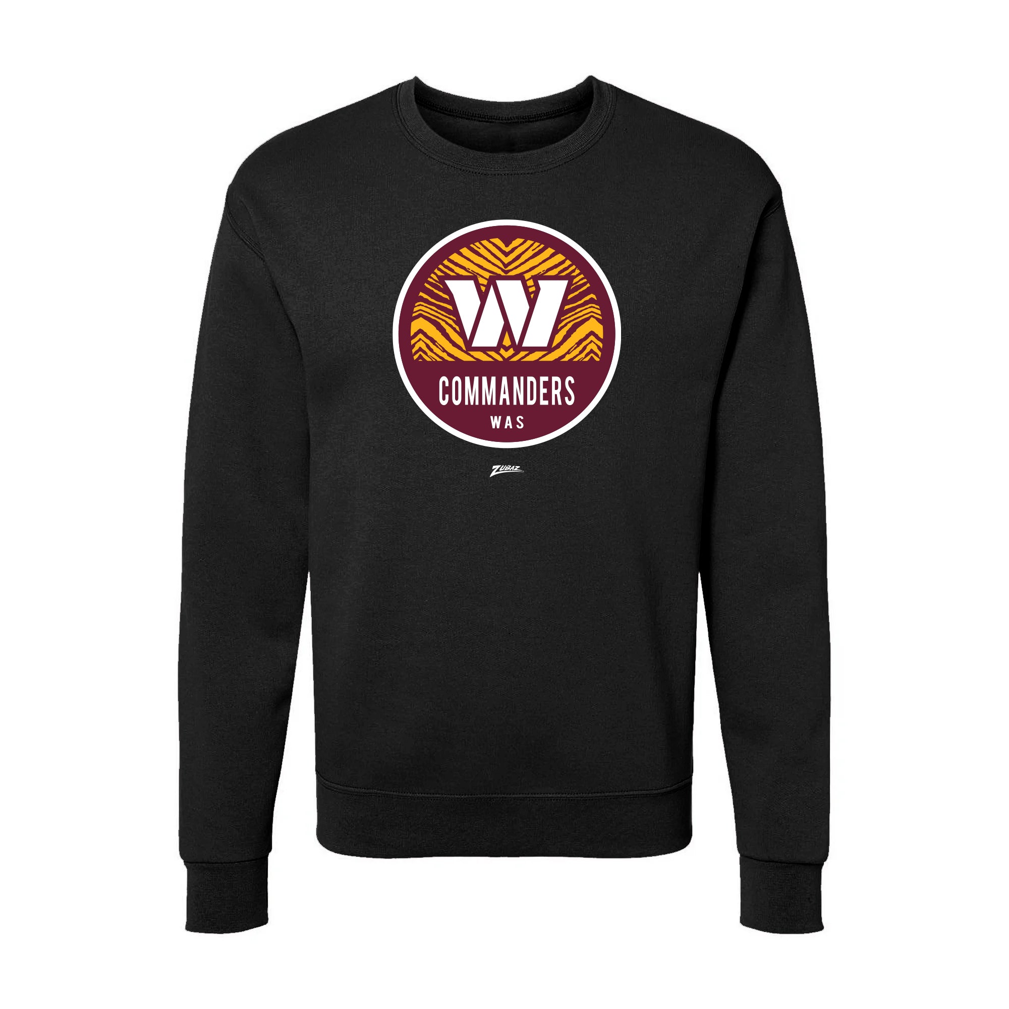 Zubaz NFL Washington Commanders Unisex Adult Men's & Women's Pullover Fleece Crew Neck Sweatshirt, Z2C Dime Back, Black